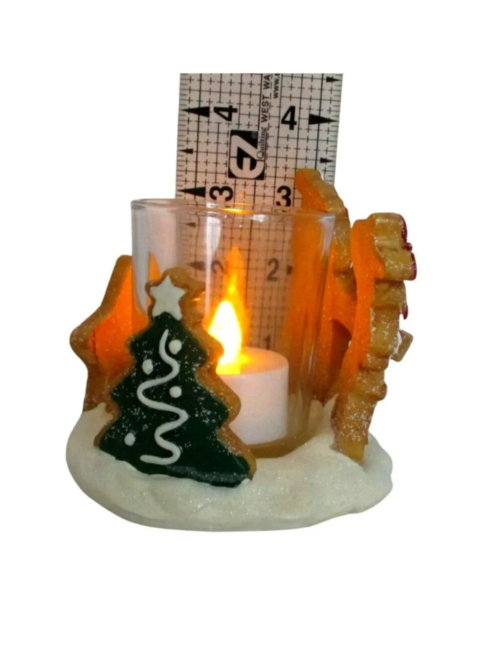 Yankee Candle Gingerbread Couple Tea Light Holder With Heart & Festive Accents